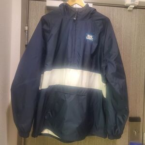 Bud Light Charles River Hooded Pullover Windbreaker Jacket XXL Blue Beer
